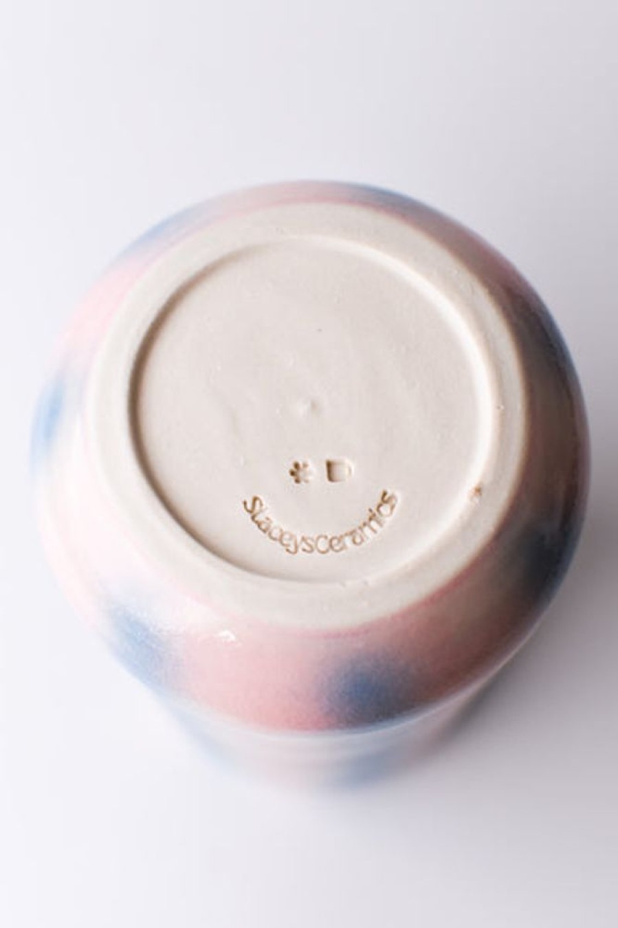 Home Decor Stacey's Ceramics | Stacey'S Ceramics - Wavy Vessel Pink/Blue